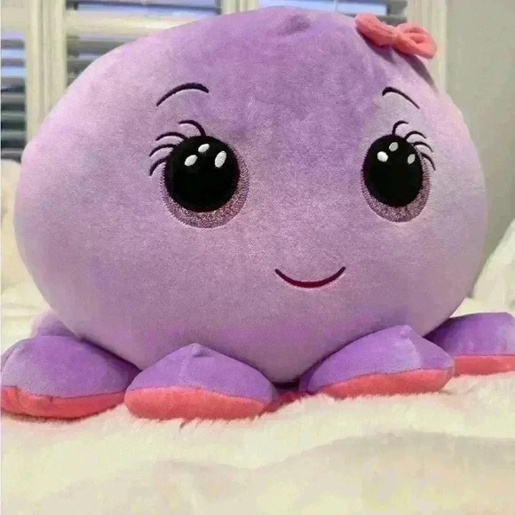 Ty Squishy Beanies -  Octavia Octopus New Kids Plushie Bear Toy Purple Octopus - Picture 2 of 6